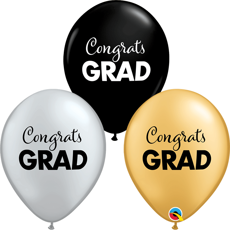 11″ Black Congrats Grad Balloon | Rental