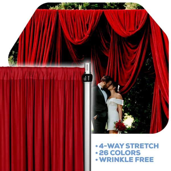 Red 4-Way Stretch Spandex Drape Panel – Choose your Size | Rental