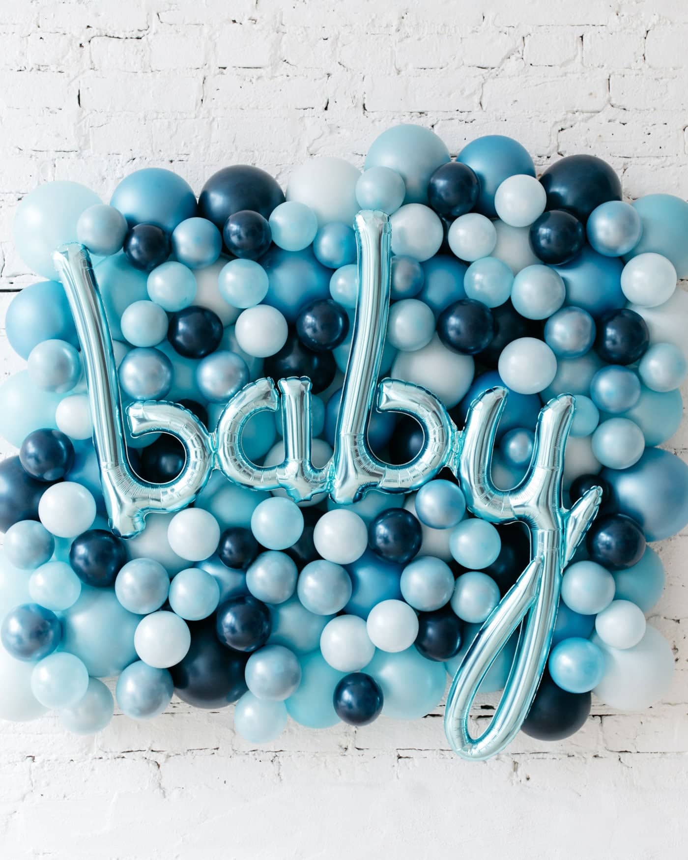 Shades of Blue Palette Baby Script Balloon Backdrop Board – small | Purchase