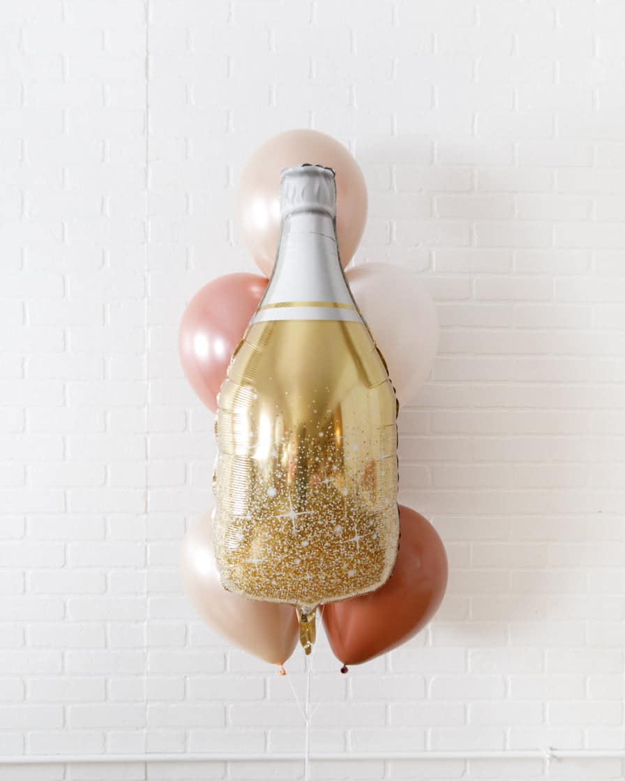 Canyoon Moon – Balloons with Gold Champagne Foil – bouquet of 6 | Rental