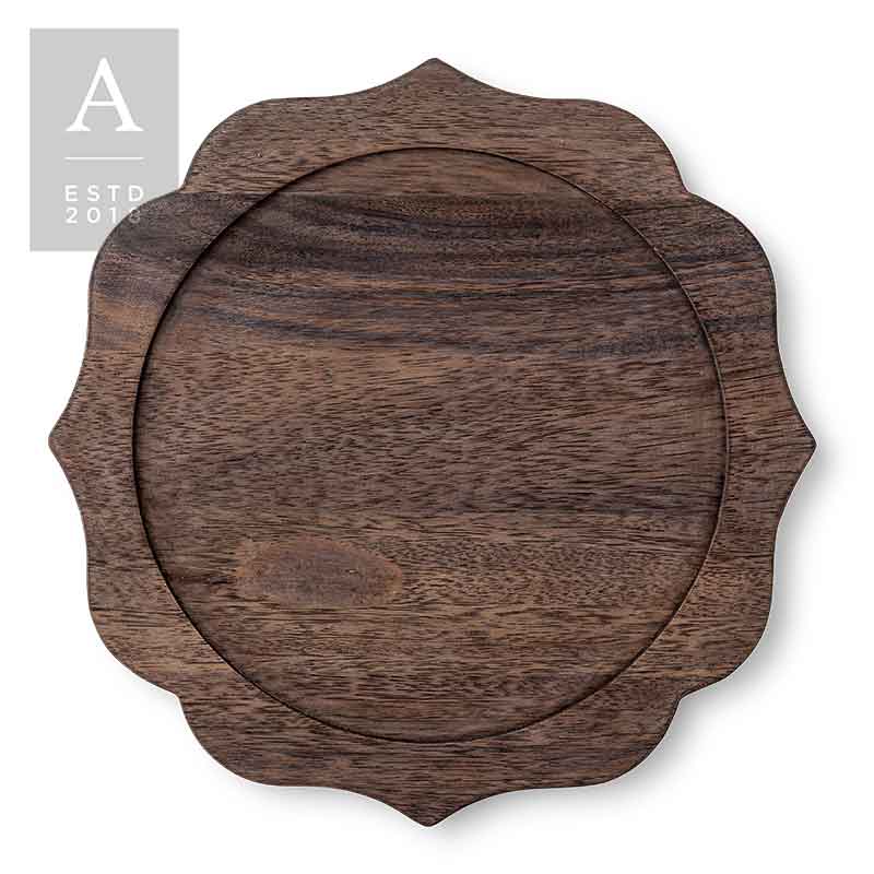 Bennett Driftwood Dark Charger Plate | Rental