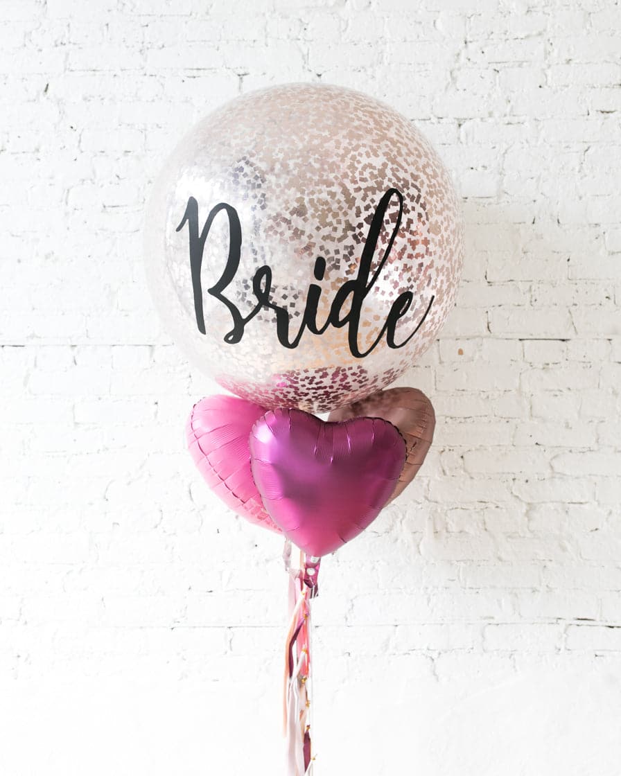 GIFT-Berry Blush – BRIDE Confetti Giant Balloon | Rental