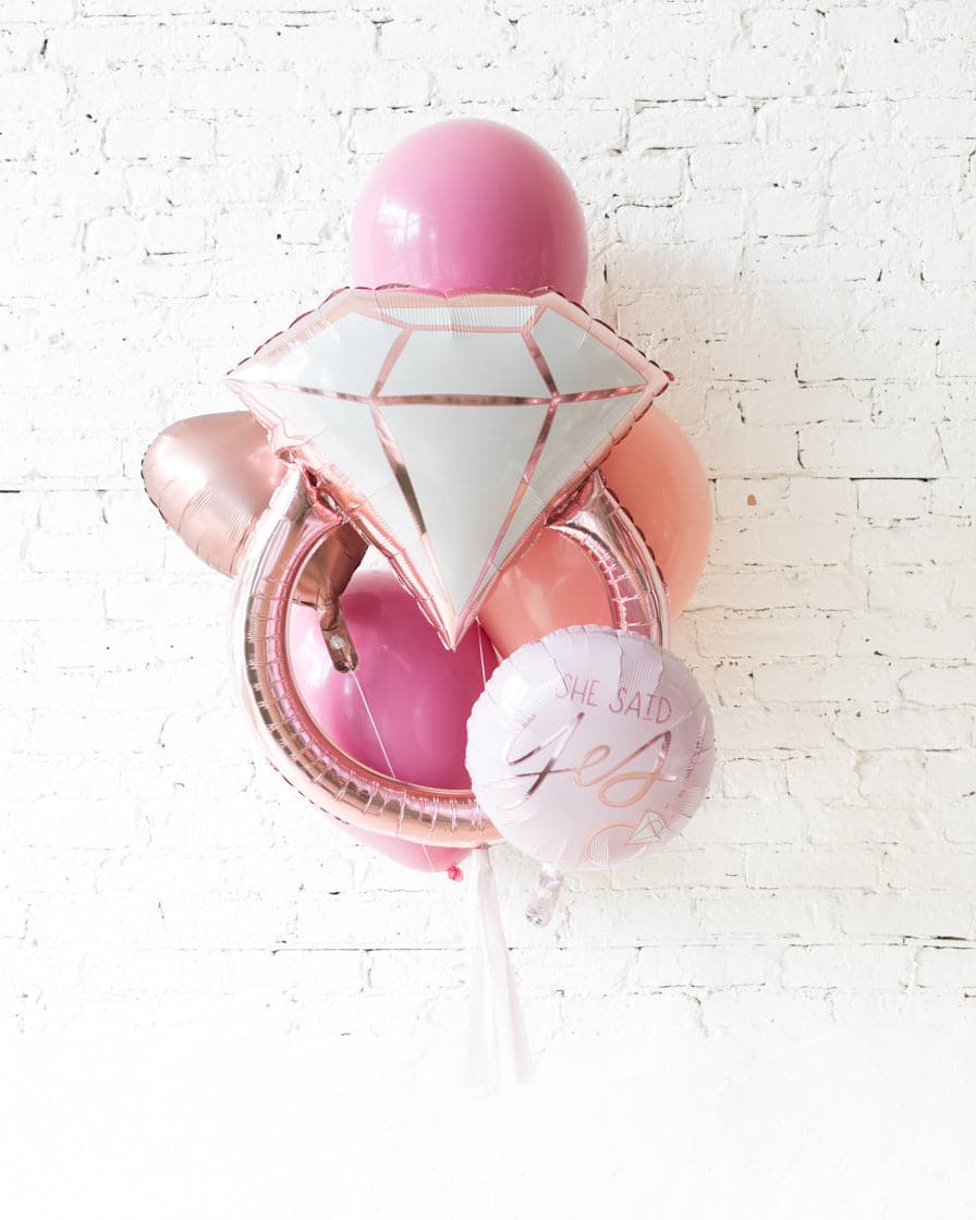 GIFT- Berry Blush – Diamond Ring Balloon Bouquet | Rental