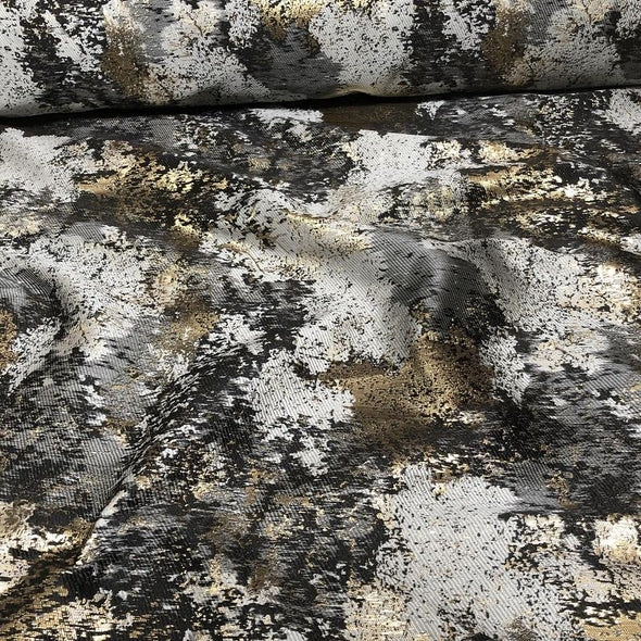 Cascade Jacquard Wholesale Fabric in Black and Gold | Rental Cascade Jacquard Wholesale Fabric in Black and Gold | Rental