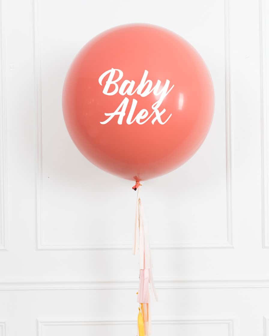 Boho Rainbow – Personalized BABY NAME Giant Balloon with Tassel | Rental
