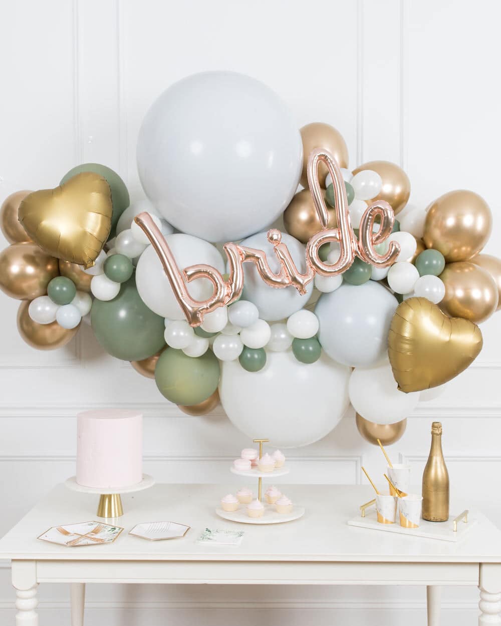 Blushing – Balloon Backdrop Install Piece with Foils – 6ft | Rental