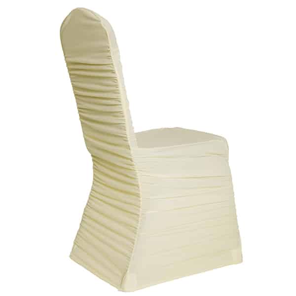 200 GSM Grade A Quality Ruched Chair Cover By Eastern Mills – Spandex/Lycra – Ivory | Rental