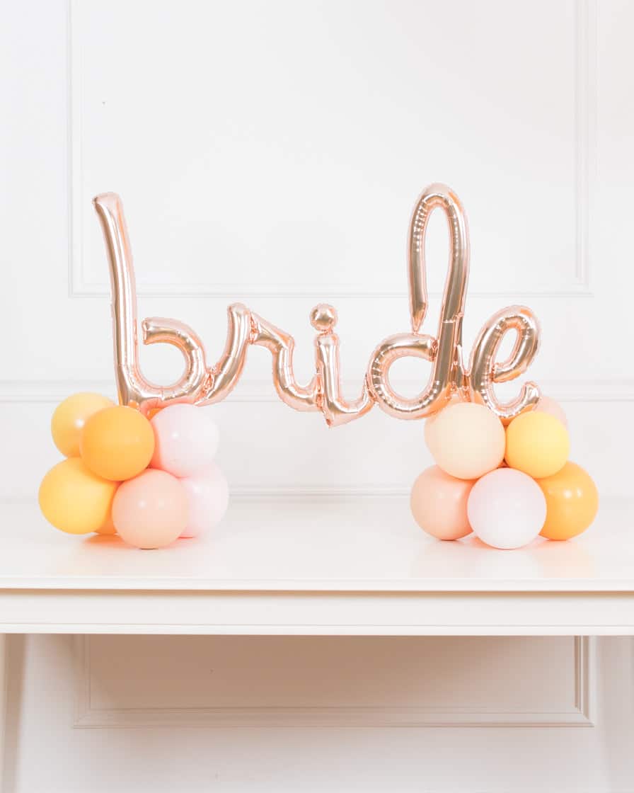 Citrus – Tabletop BRIDE Script on Balloon Base – 1.5ft | Rental