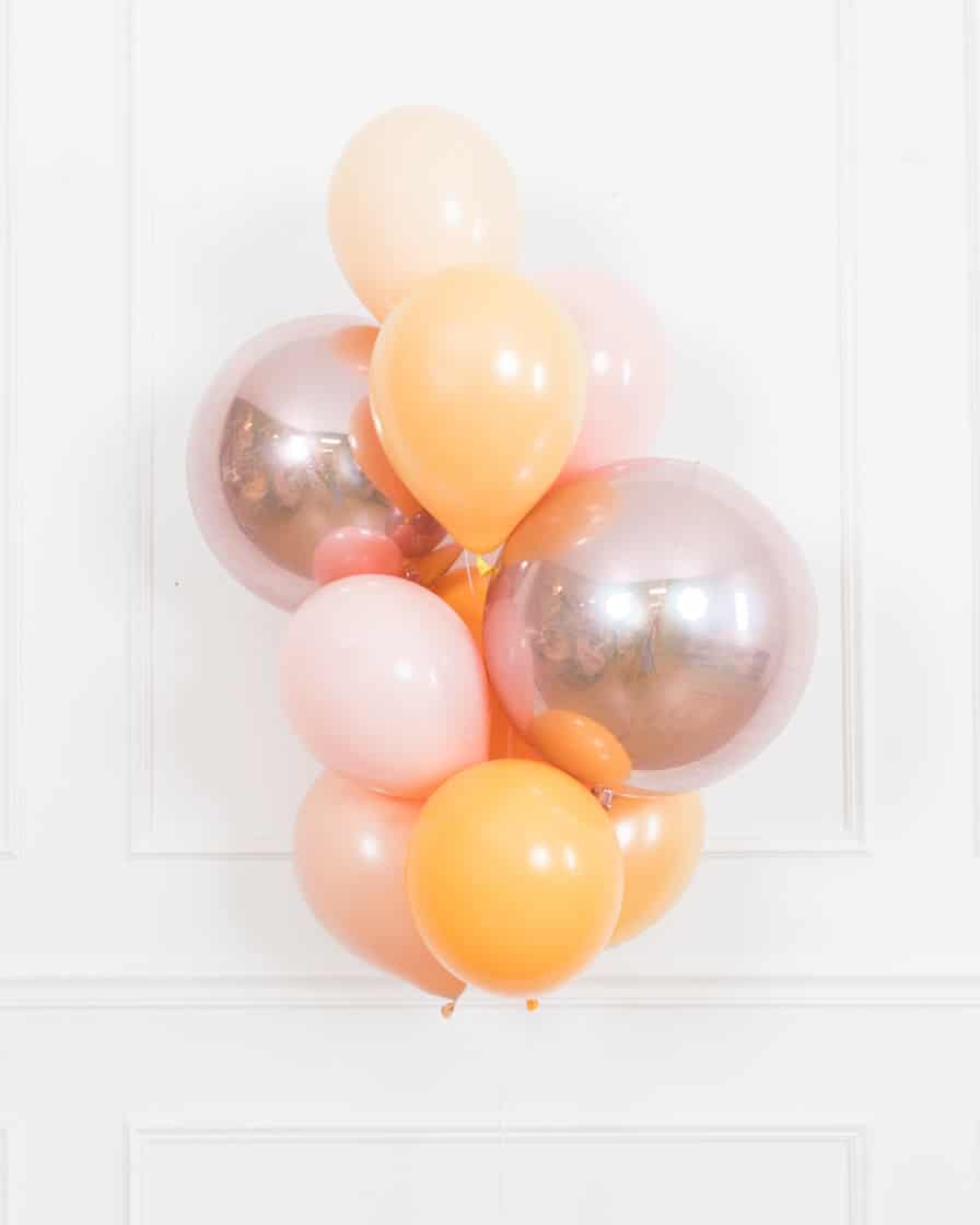 Citrus – Orbs and 11in Balloons – bouquet of 10 | Rental
