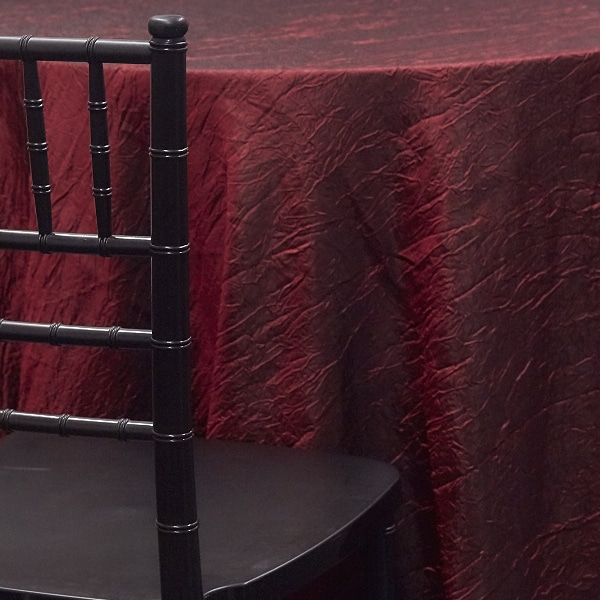 BURGUNDY – *FR* Crushed Taffeta Tablecloth by Eastern Mills – Many Size Options | Rental