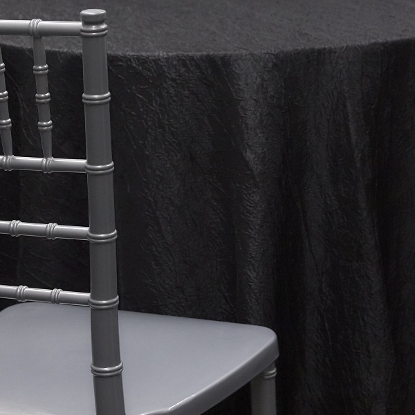 BLACK – *FR* Crushed Taffeta Tablecloth by Eastern Mills – Many Size Otions | Rental