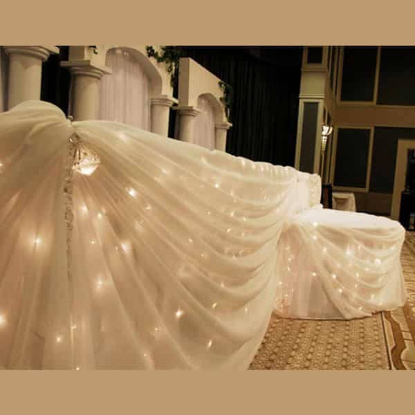 Fairy Light Head Table Decoration Kit – 32 Foot (16 Person) | Rental