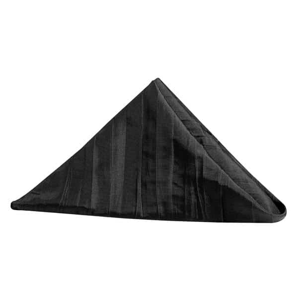Accordion Crushed Taffeta Napkin – 20″x20″ – Black | Rental