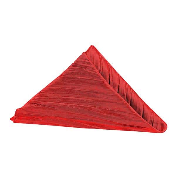 Accordion Crushed Taffeta Napkin – 20″x20″ – Red | Rental