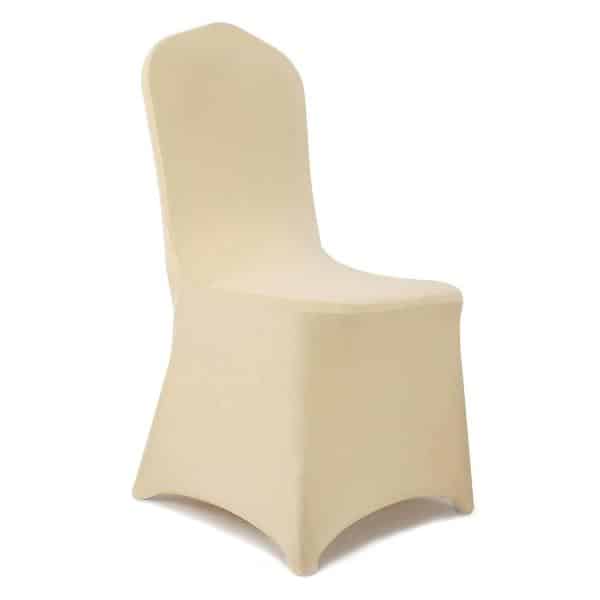 200 GSM Grade A Quality Spandex (Lycra) Banquet & Wedding Chair Cover By Eastern Mills in Champagne Color | Rental 200 GSM Grade A Quality Spandex (Lycra) Banquet & Wedding Chair Cover By Eastern Mills in Champagne Color | Rental