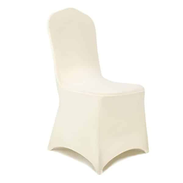 200 GSM Grade A Quality Spandex (Lycra) Banquet & Wedding Chair Cover By Eastern Mills in Ivory Color | Rental 200 GSM Grade A Quality Spandex (Lycra) Banquet & Wedding Chair Cover By Eastern Mills in Ivory Color | Rental
