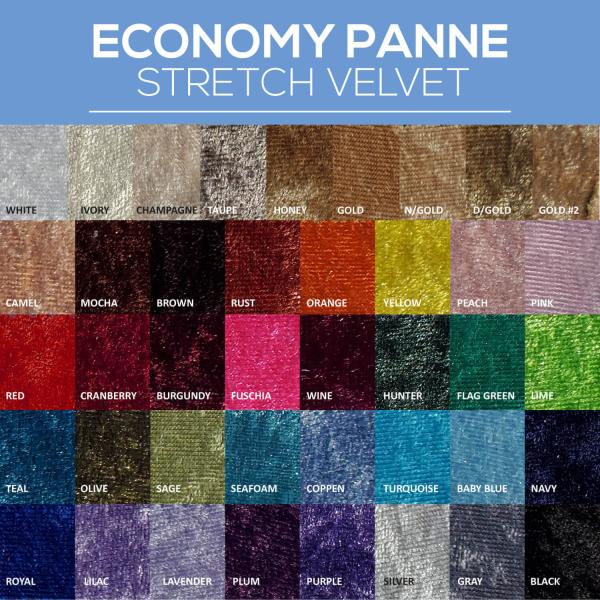Fire Retardant Economy Panne Stretch Velvet – 100% Polyester – By The Yard – 60″ Width | Rental Fire Retardant Economy Panne Stretch Velvet – 100% Polyester – By The Yard – 60″ Width | Rental