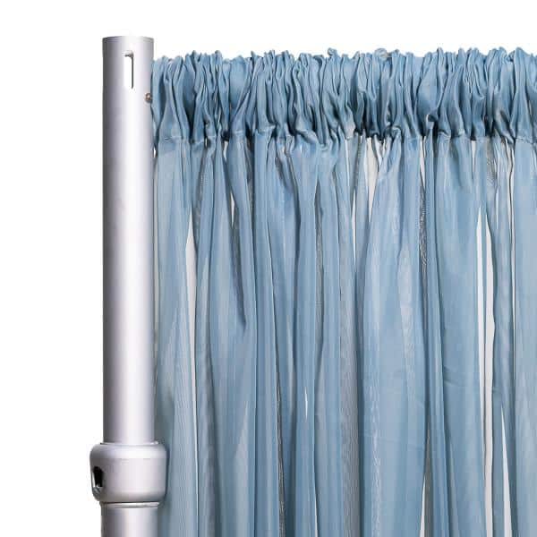 *FR* 10ft Wide Sheer Voile Curtain Panel by Eastern Mills w/ 4″ Pockets – Grey Blue | Rental