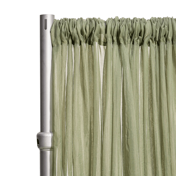 *FR* 10ft Wide Sheer Voile Curtain Panel by Eastern Mills w/ 4″ Pockets – Moss | Rental