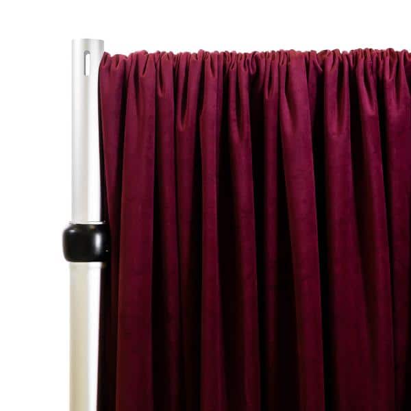 Lavish Velvet Wide Width Drape w/ Sewn Rod Pocket – Burgundy | Rental