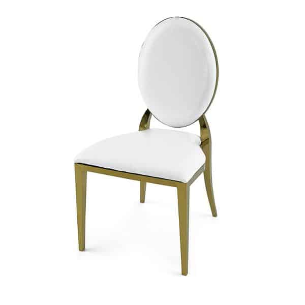Stainless Steel Modern Padded Oval Back Alexa Dining Event Chair – Gold | Rental Stainless Steel Modern Padded Oval Back Alexa Dining Event Chair – Gold | Rental