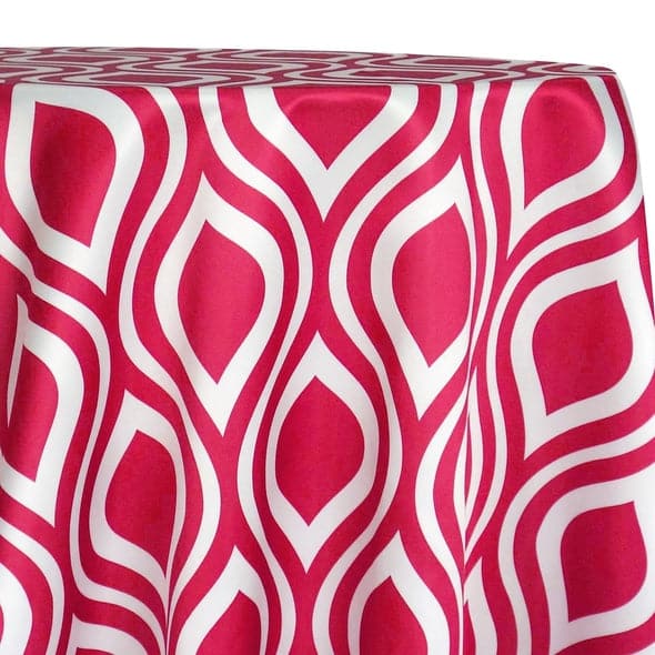 Groovy Print (Lamour) Table Linen in Fuchsia | Rental Groovy Print (Lamour) Table Linen in Fuchsia | Rental
