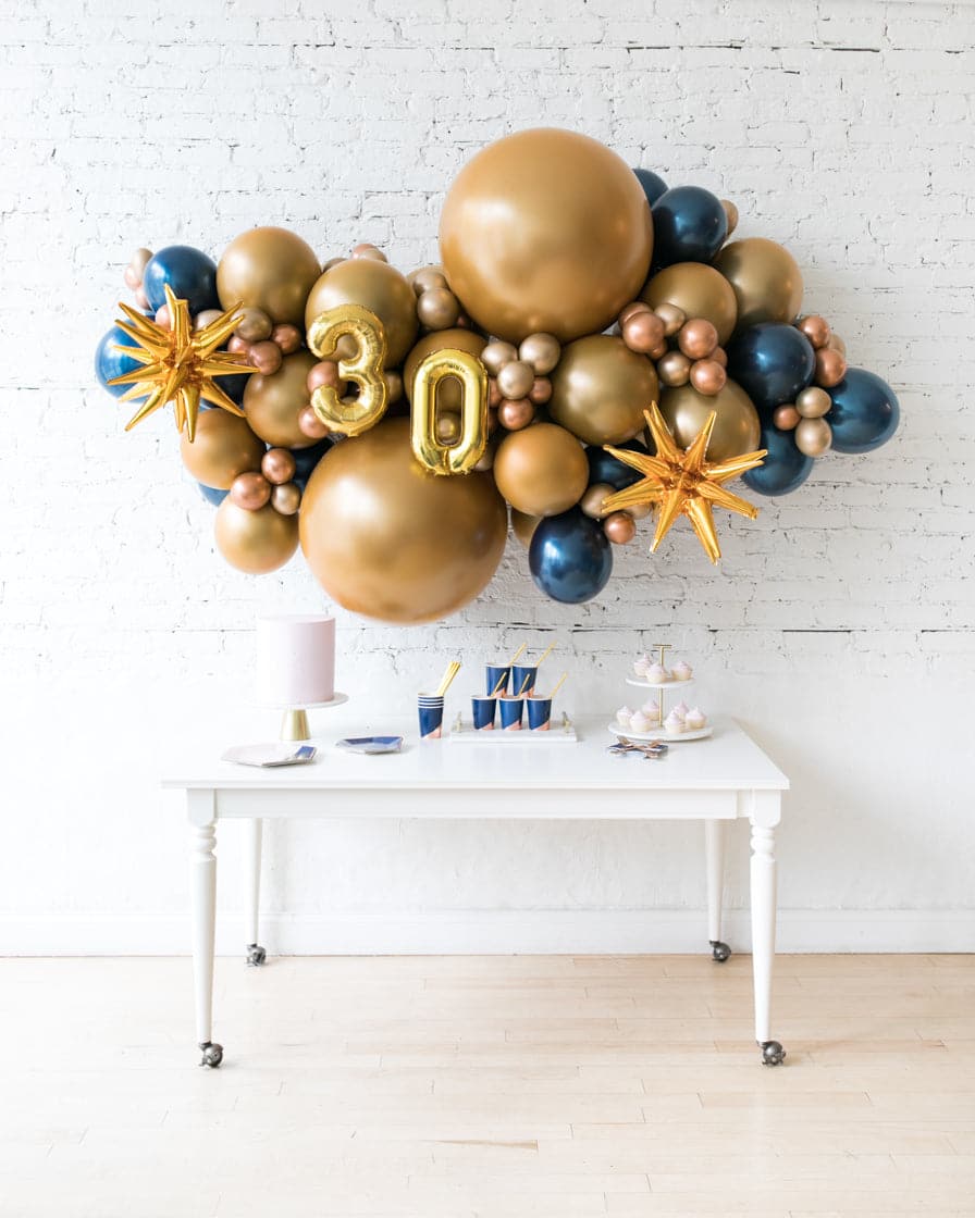 Midnight Copper – Number Backdrop Balloon Garland Install Piece | Rental