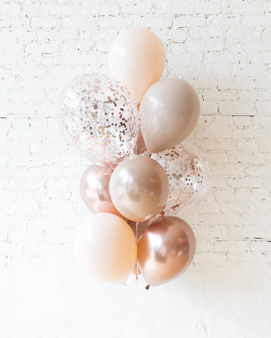 Customizable – Confetti and 11in Balloons – bouquet of 10 | Rental