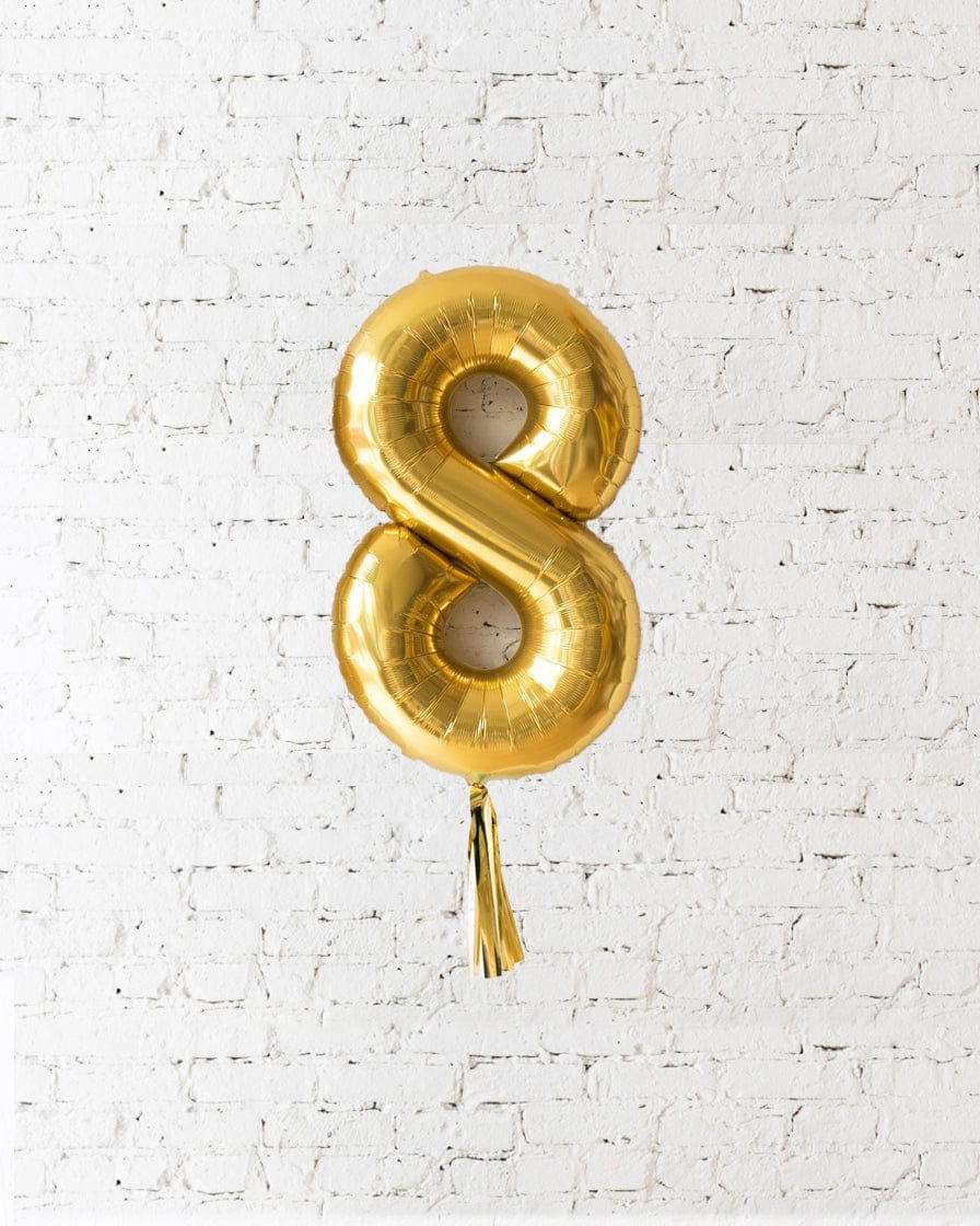 34in Floating Gold Foil Number with Skirt | Rental