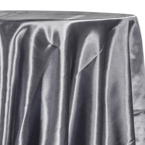 Bridal Satin Table Linen in Gray 665 | Rental Bridal Satin Table Linen in Gray 665 | Rental