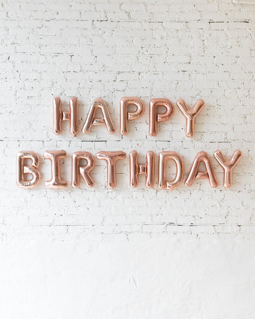 16in Rose Gold HAPPY BIRTHDAY Foil Letters Set | Rental 16in Rose Gold HAPPY BIRTHDAY Foil Letters Set | Rental