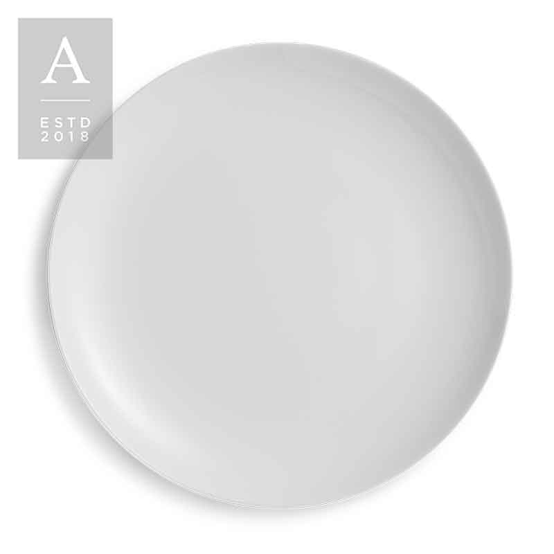 Iris White Coupe Dinner Plate | Rental