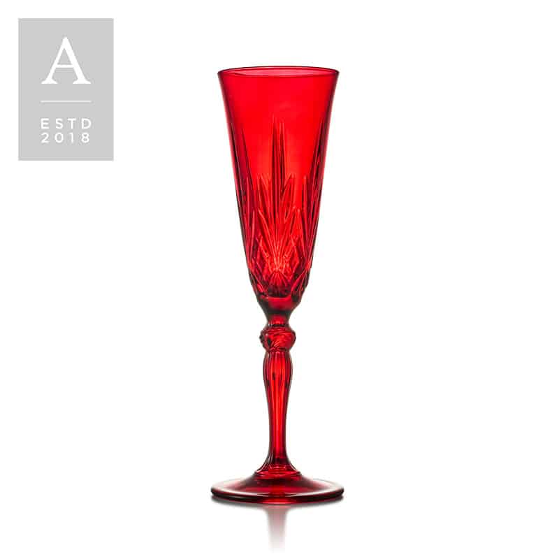 Melodia Cranberry Champagne Flute | Rental