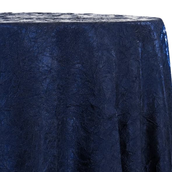 Crush Satin (Bichon) Table Linen in Navy | Rental Crush Satin (Bichon) Table Linen in Navy | Rental