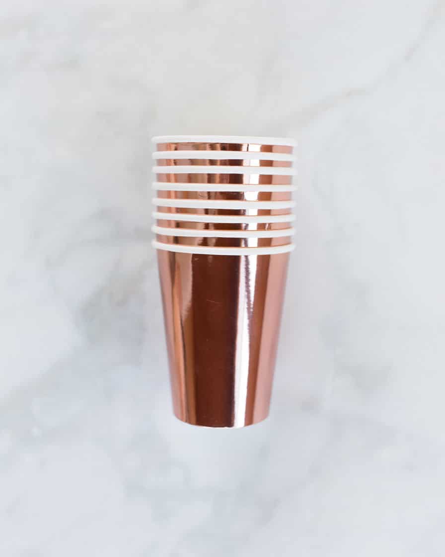 Talking Tables Party Porcelain Rose Gold Cups – pack of 8 | Rental