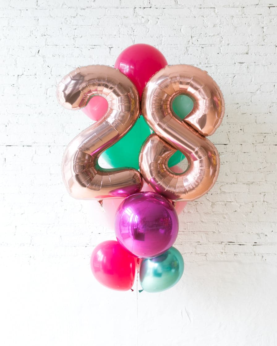 Flamingo Fling – Foil Number and Latex Balloons – 13 balloons | Rental