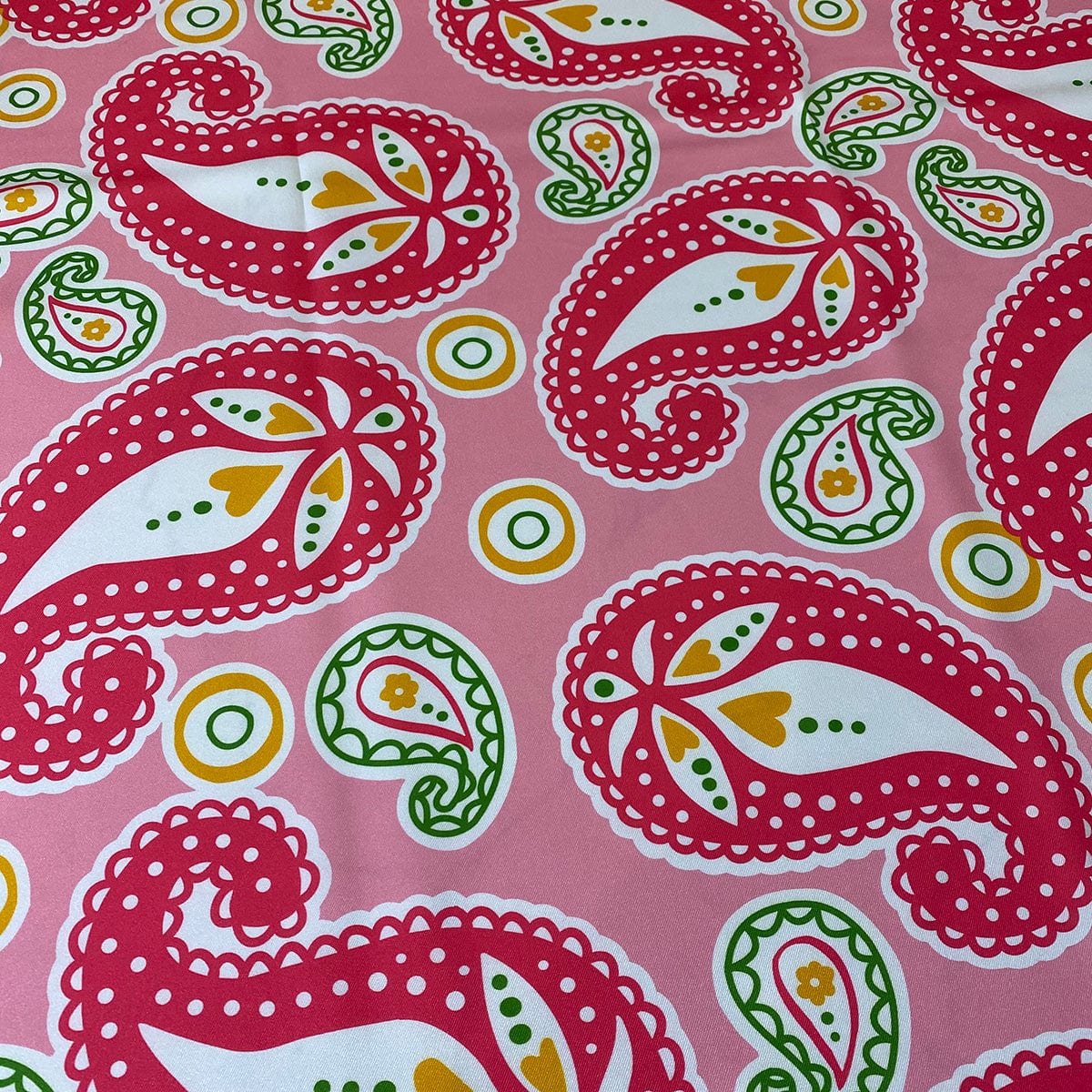 Pastel Paisley (Poly Print) Wholesale Fabric in Pink | Rental