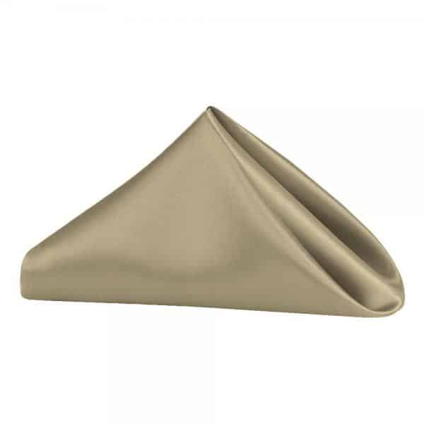 Sleek Satin Napkin 20″x20″ – Taupe | Rental