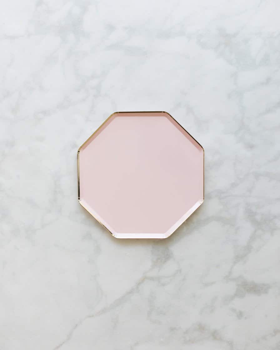 Meri Meri Dusty Pink Dinner Plates – pack of 8 | Rental