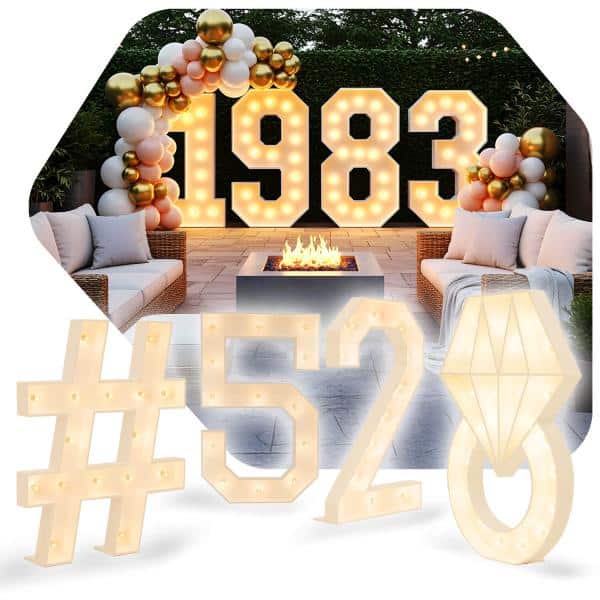 Traditional Wood Marquee Numbers & Symbols | Rental