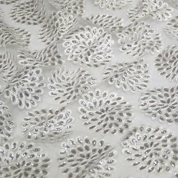 Dahlia Sequins Wholesale Fabric in White | Rental Dahlia Sequins Wholesale Fabric in White | Rental