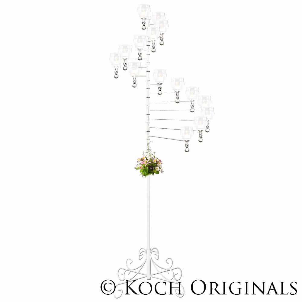 15-Light Spiral Candelabra – White | Rental