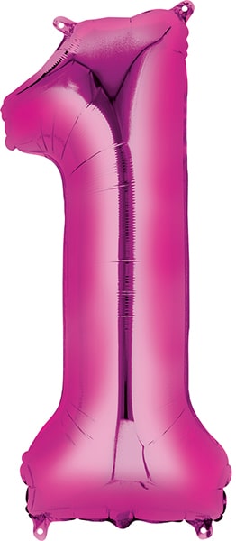 34″ Pink Number 1 Anagram Balloon | Purchase | Rental