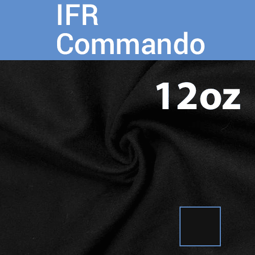 12oz. Fire Retardant Duvetyne/Commando Cloth – Sewn Drape Panel w/ 4″ Rod Pockets – 10ft in Black | Rental