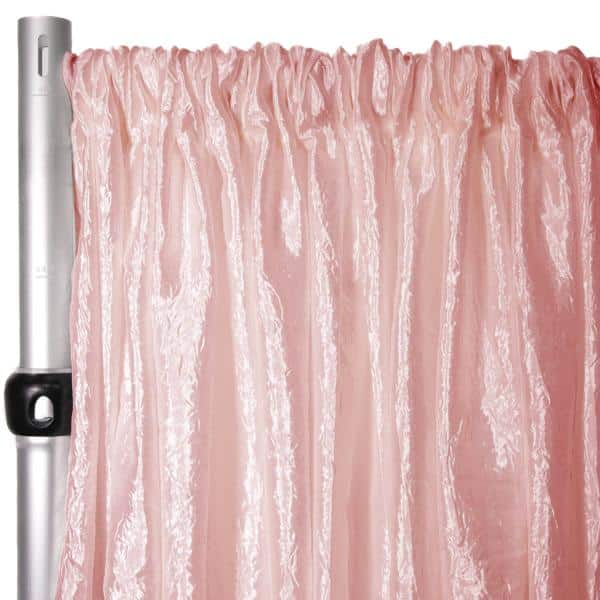 Extra Wide Crushed Taffeta “Tergalet” Drape Panel by Eastern Mills 9ft Wide w/ 4″ Sewn Rod Pocket – Blush | Rental