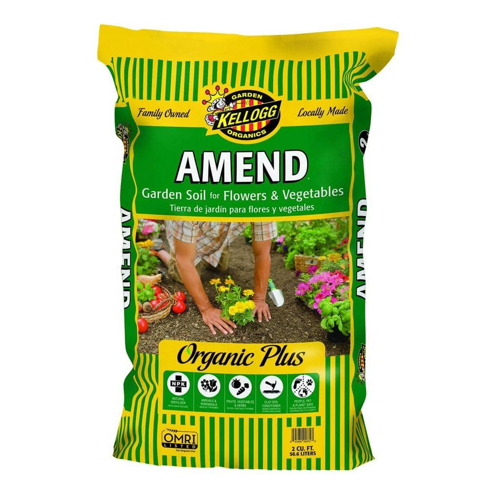 Kellogg Garden Organics — Amend Organic Garden Soil for Flowers and Vegetables 2cu. ft., OMRI Listed | Rental