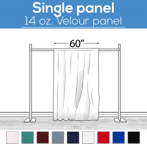 14 oz. (IFR) Production Performance Polyester Velour by Eastern Mills – Sewn Drape Panel w/ 4″ Rod Pockets – 18ft | Rental