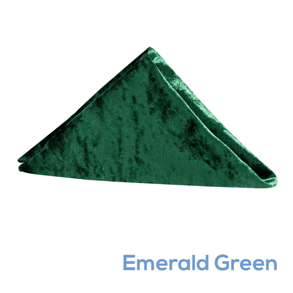 Premade Velvet Napkin – 20″ x 20″ – Emerald Green – Pack of 10 | Rental