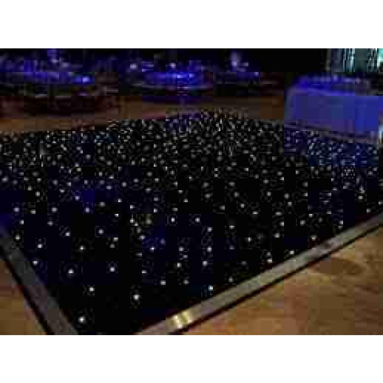 Custom Size | Matte Black LED Star Vinyl Dance Floor | Rental