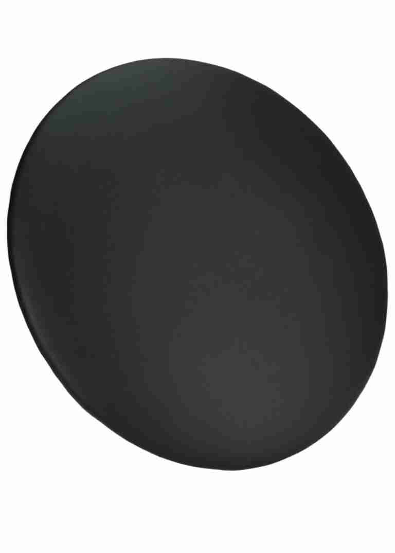 Black Licorice Round Vinyl Panel Back Back Cushion | Rental